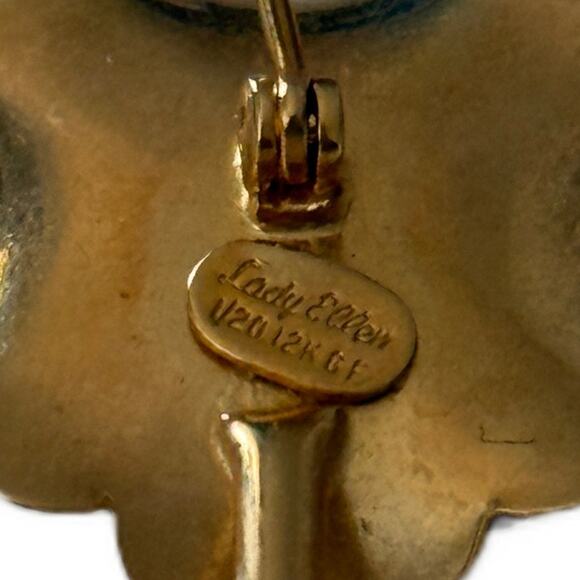 Vintage Gold Tone Single Rose Brooch Pin - Lady Ellen V20 12K Gold Filled 1960s - Picture 5 of 8